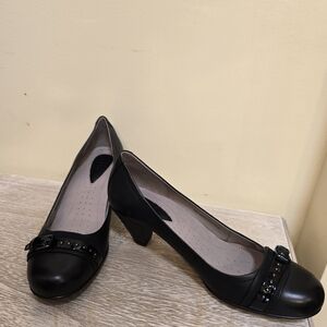 Ecco Black Women's Heels with Studded Detail